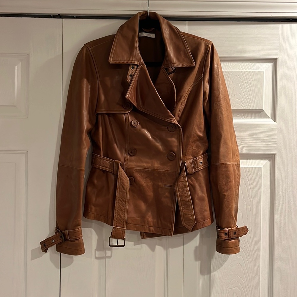 Promod Brown Leather Jacket